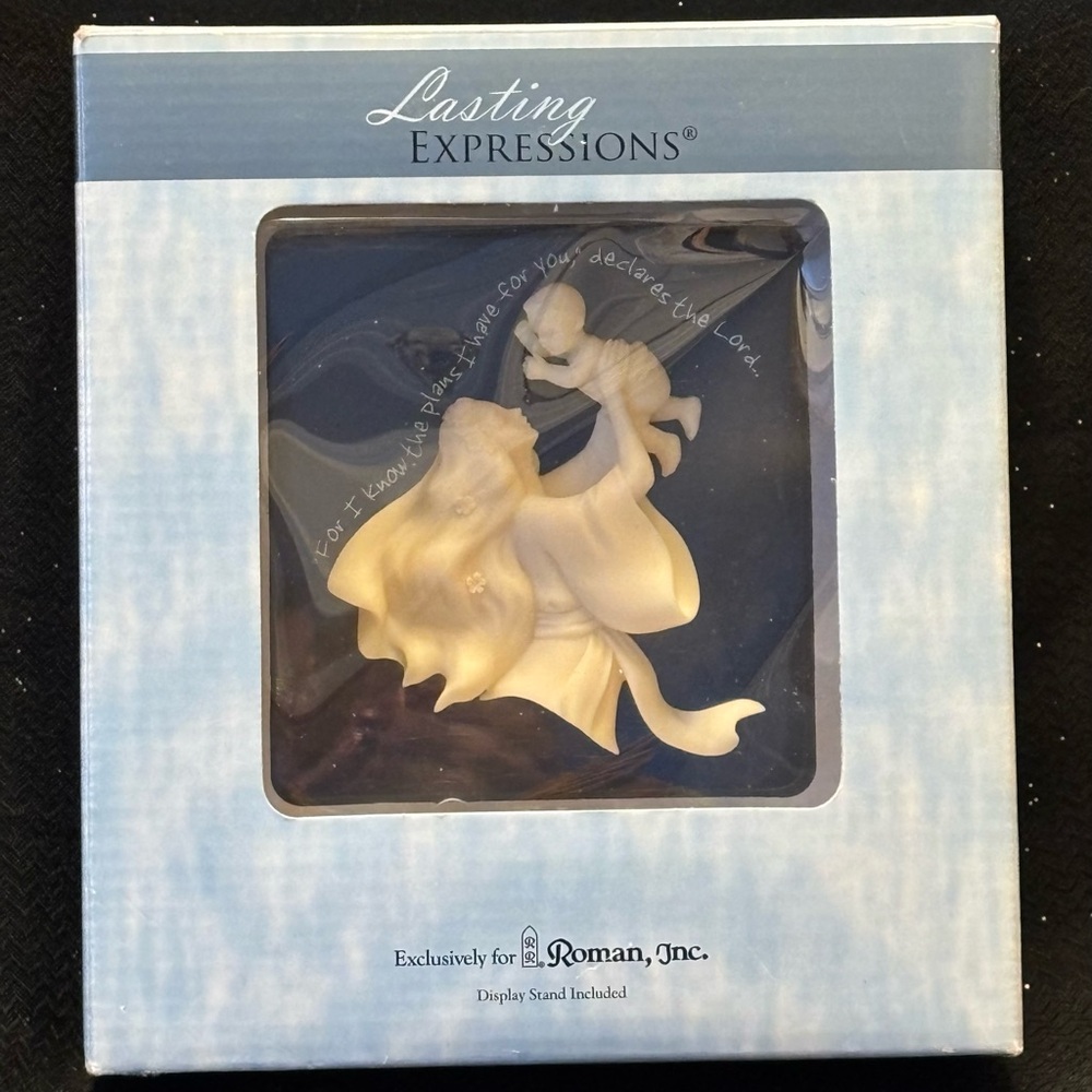 Roman Inc Lasting Expressions Mother & Baby Jer. 29:11 Glass Plaque, NIB